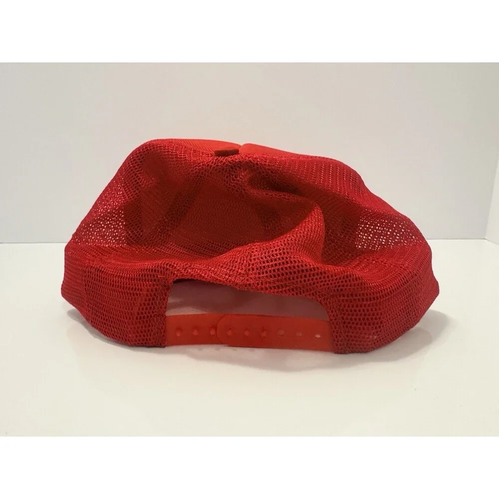 Tru Turn Hooks Red Mesh Trucker Hat Snapback Fishing Cap One Size VTG
